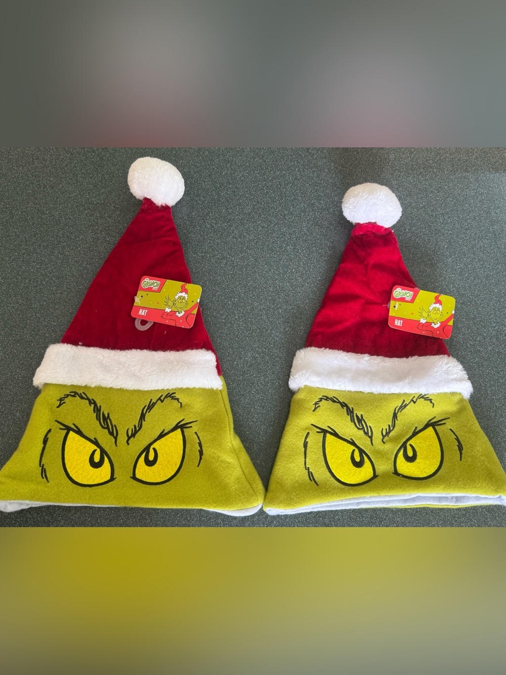 2)Dr. Seuss The Grinch Santa Beanie Winter Hat NEW WITH TAG